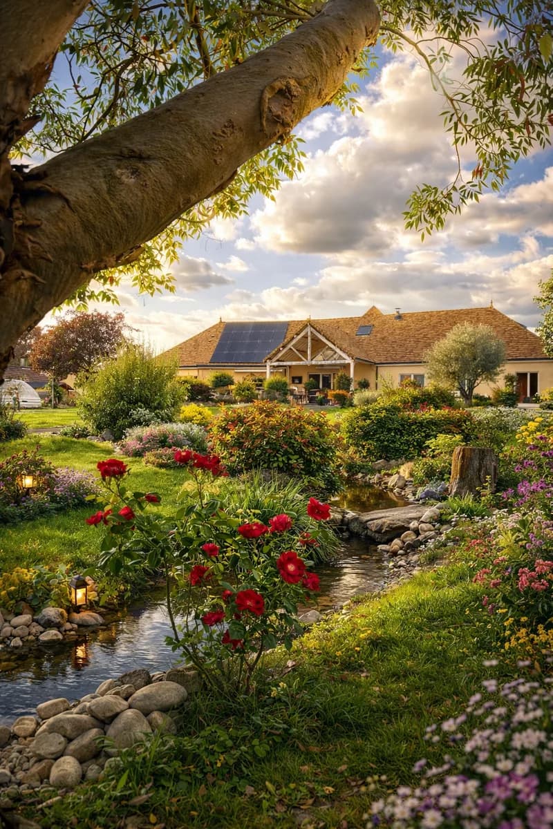 Jardin tranquille de La Villa de Manolou